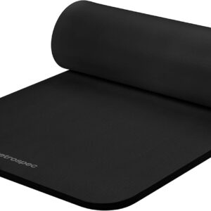Retrospec Solana Yoga Mat 1" Thick w/Nylon Strap for Men & Women - Non Slip Exercise Mat for Home Yoga, Pilates, Stretching, Floor & Fitness Workouts