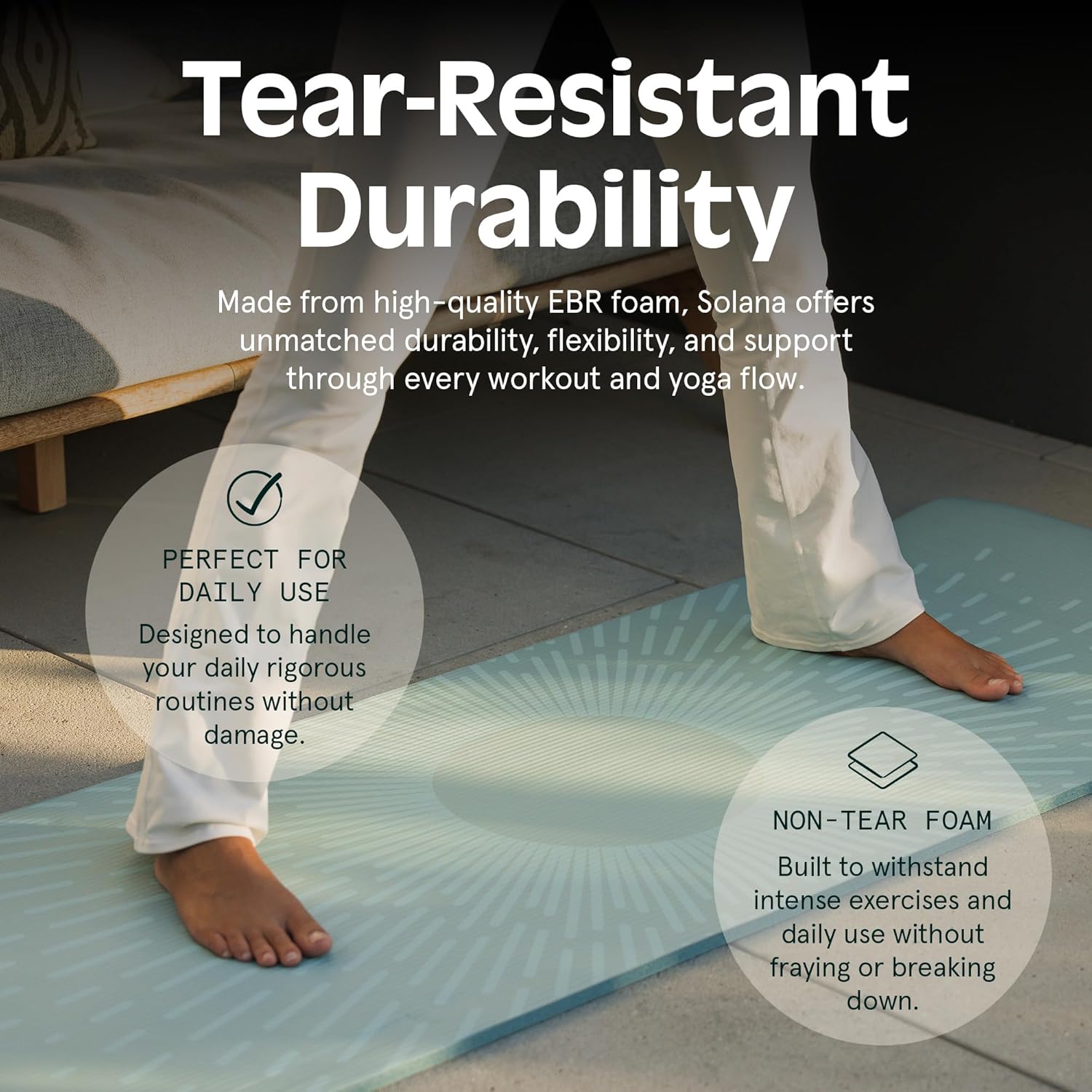 Retrospec Solana Yoga Mat 1" Thick w/Nylon Strap for Men & Women - Non Slip Exercise Mat for Home Yoga, Pilates, Stretching, Floor & Fitness Workouts - Image 2